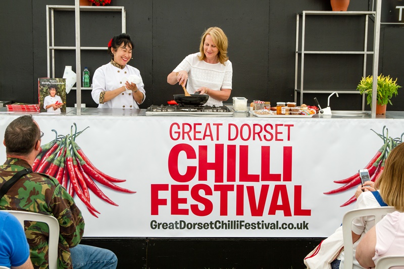 chilli cooking demonstration Dorset chilli festival